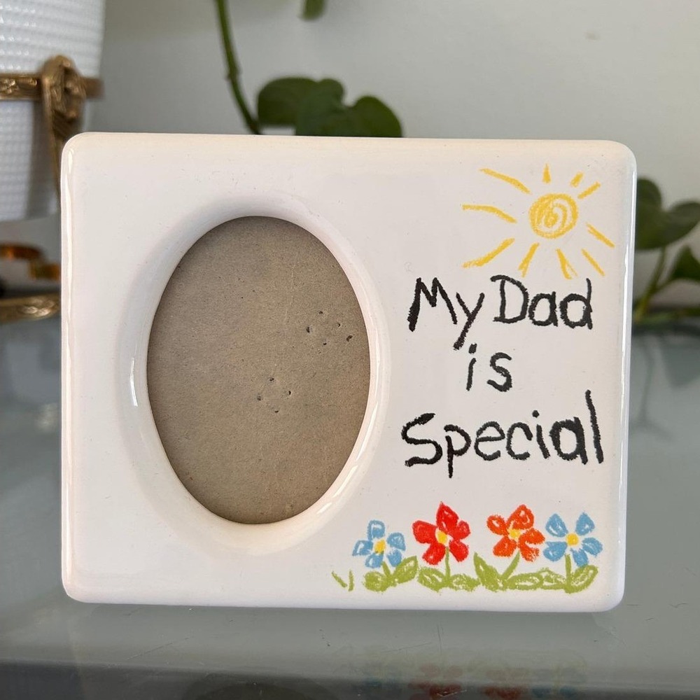 Vintage Intercraft My Dad is Special‎ Ceramic Picture Frame White Father's Day
